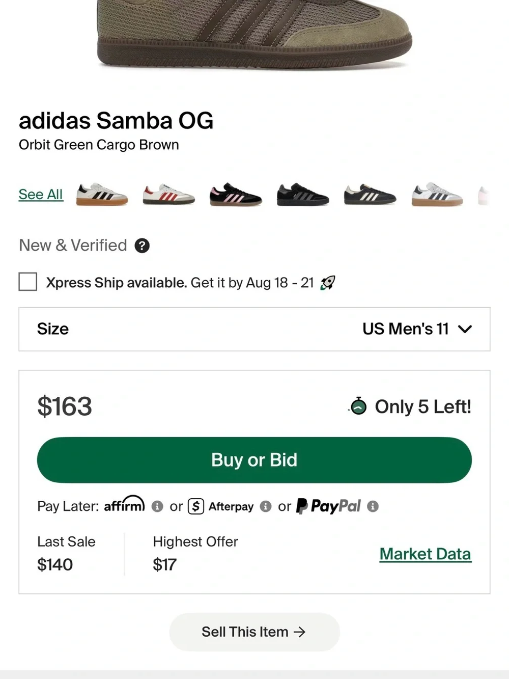 adidas Samba OG Men's Sneakers - Taupe